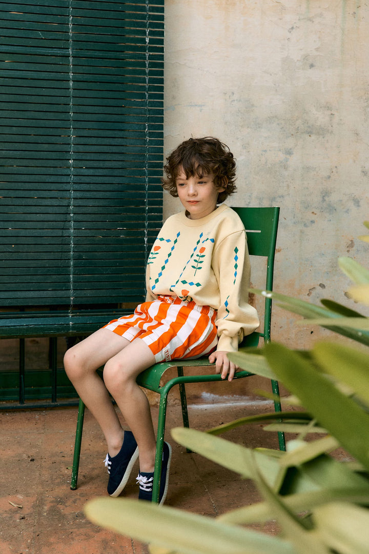 Tiny Cottons – Stripes Twill Shorts in Summer Red