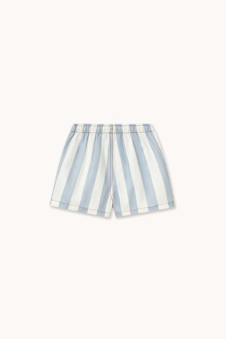 Tiny Cottons – Stripes Twill Shorts in Washed Blue