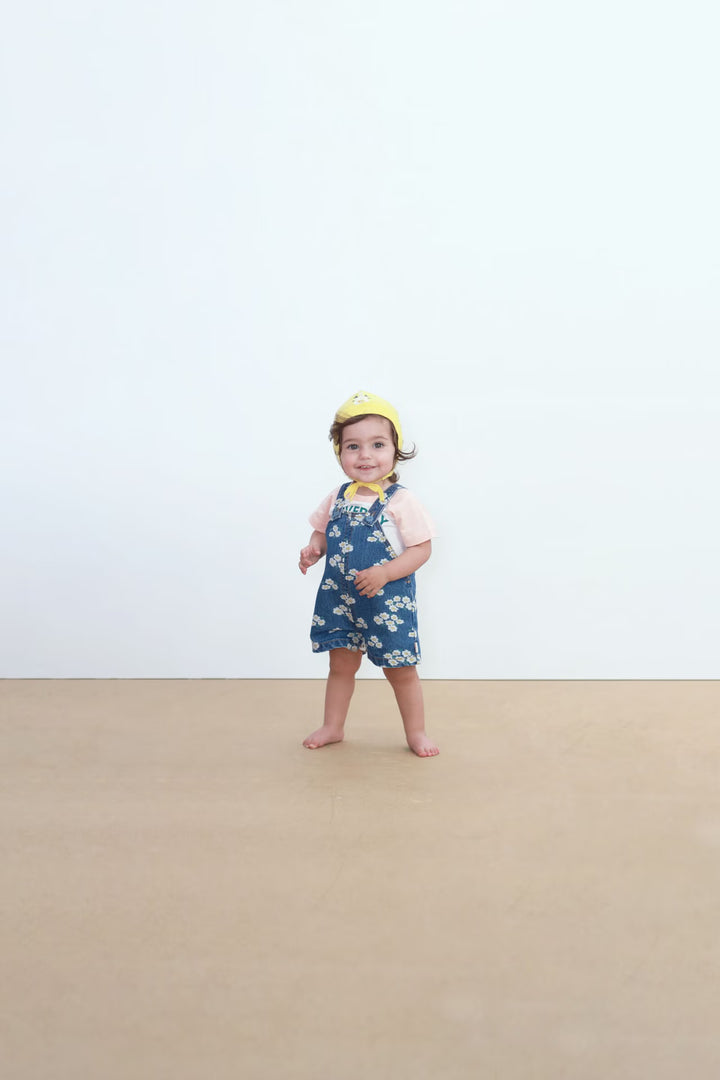 Tiny Cottons – Blossoms Denim Short Dungaree