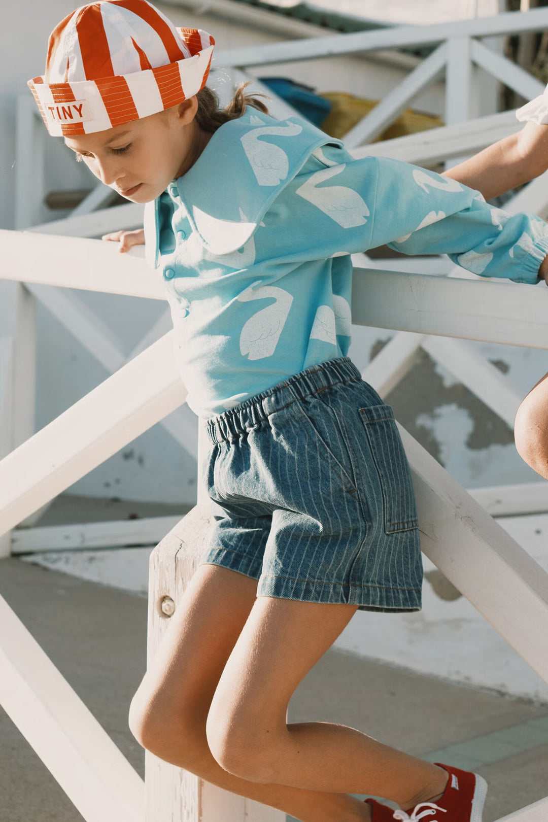 Tiny Cottons – Stripes Denim Shorts