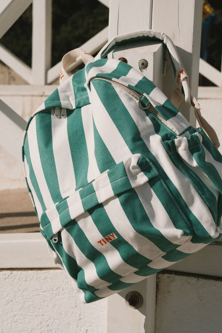Tiny Cottons – Backpack in Emerald Stripes
