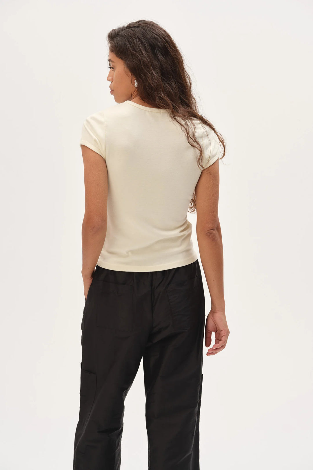 Donni – Baby Rib Tee in Creme