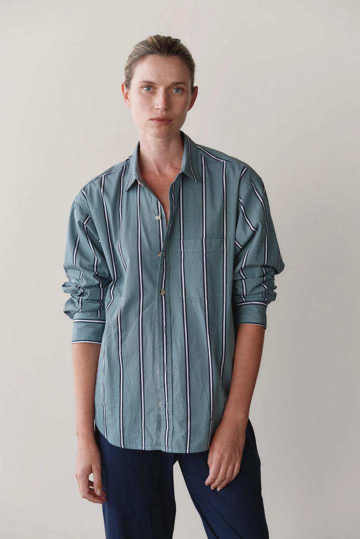 DONNI - Pop Stripe Shirt in Sage