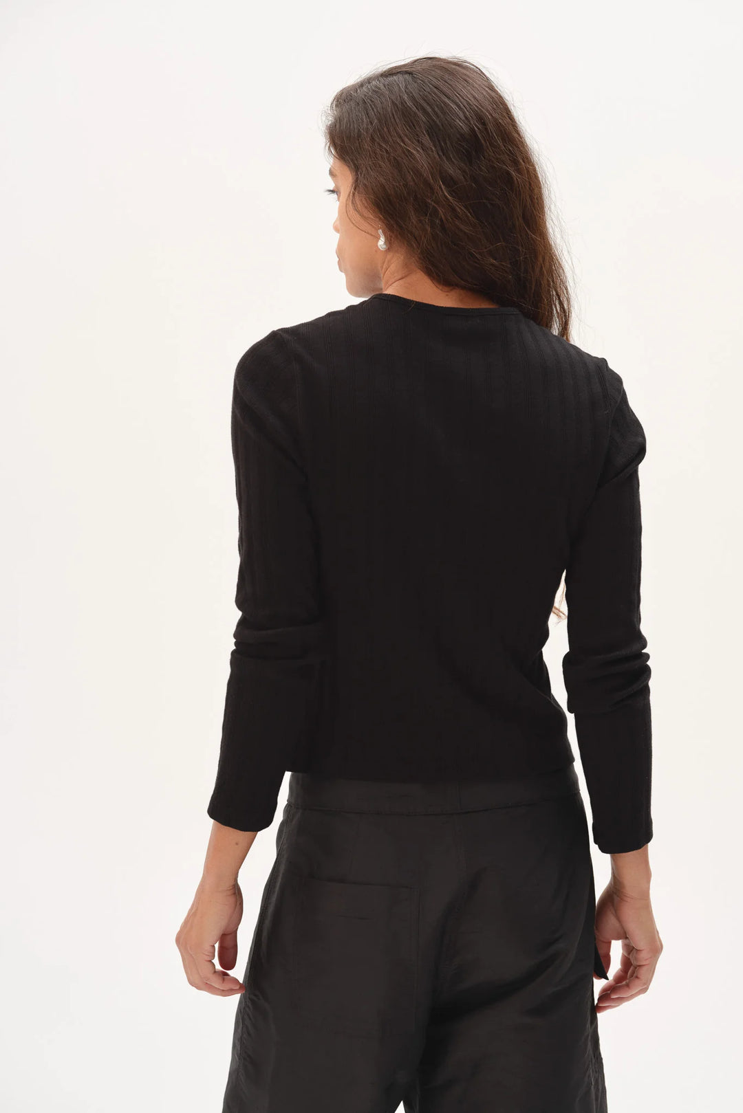 DONNI – Varied Rib Cardigan in Jet