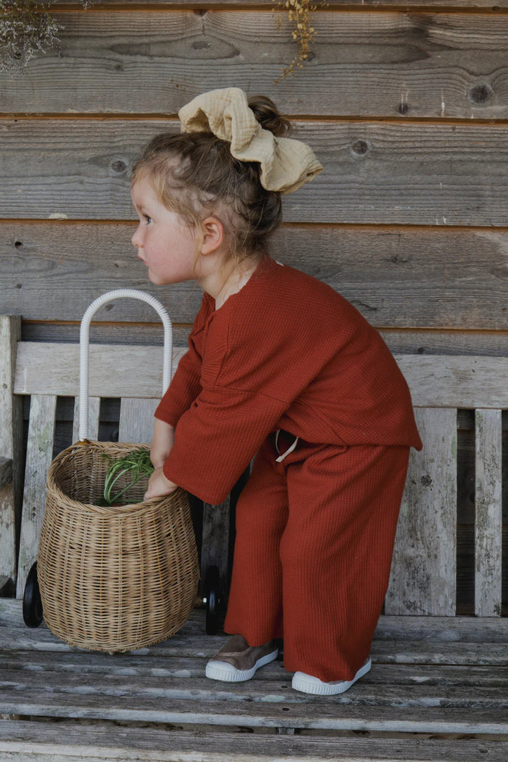 Organic Zoo - Waffle Wide Leg Pants in Paprika