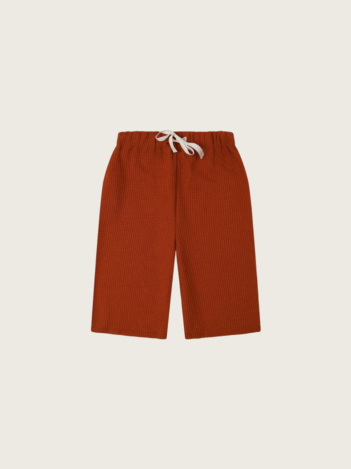 Organic Zoo - Waffle Wide Leg Pants in Paprika