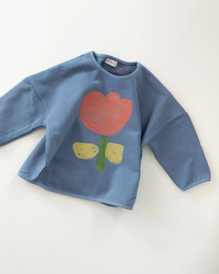 Pigeon Said Please –  Tulip Sweatshirt in Cornflower
