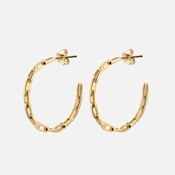 Miansai – Volt Chain Link Hoop Earrings in Gold Vermeil