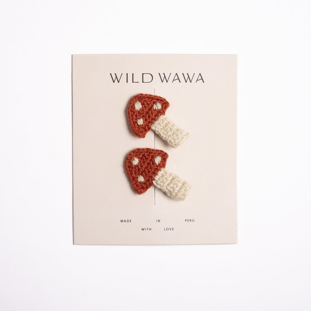 Wild Wawa - Crochet Clip Set in Mushroom