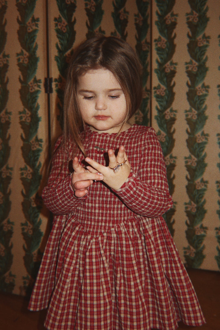 Konges Slojd - Elin Smock Dress in Brick Check