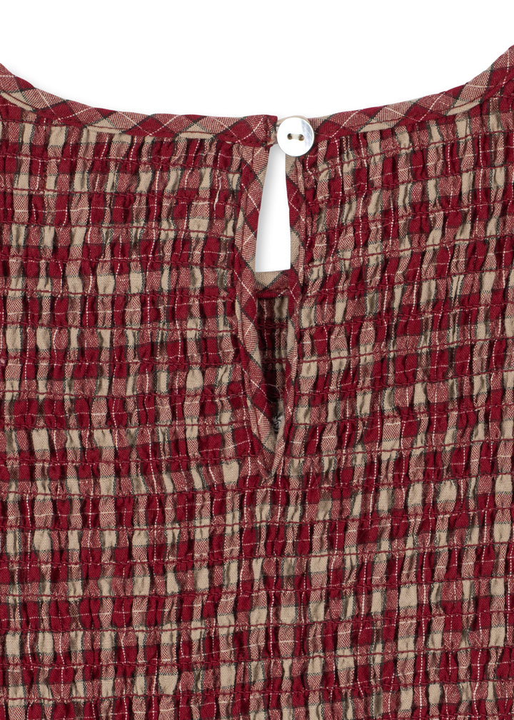 Konges Slojd - Elin Smock Dress in Brick Check