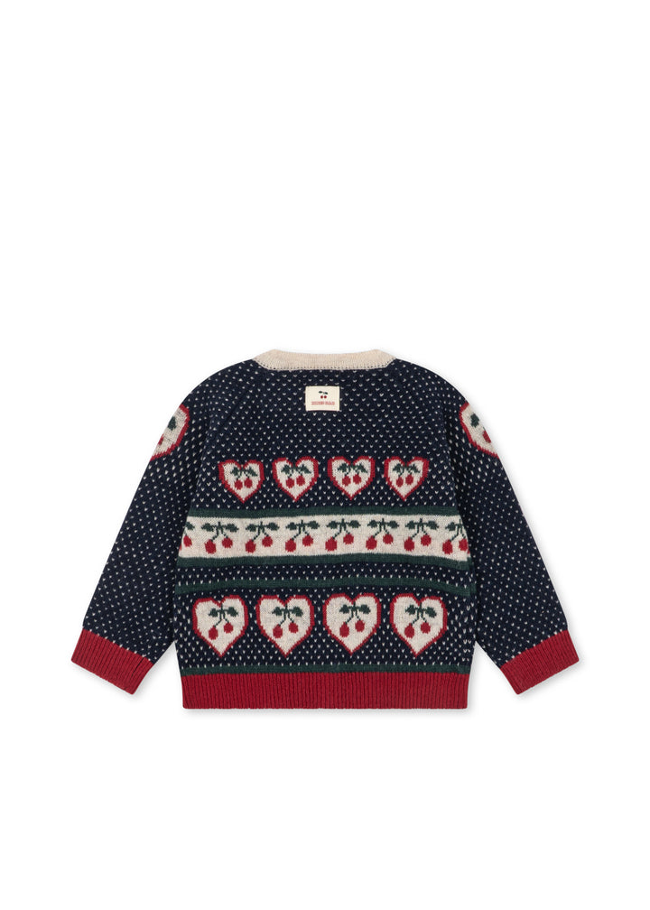 Konges Slojd - Belou Knit Cardigan in Cherry Heart