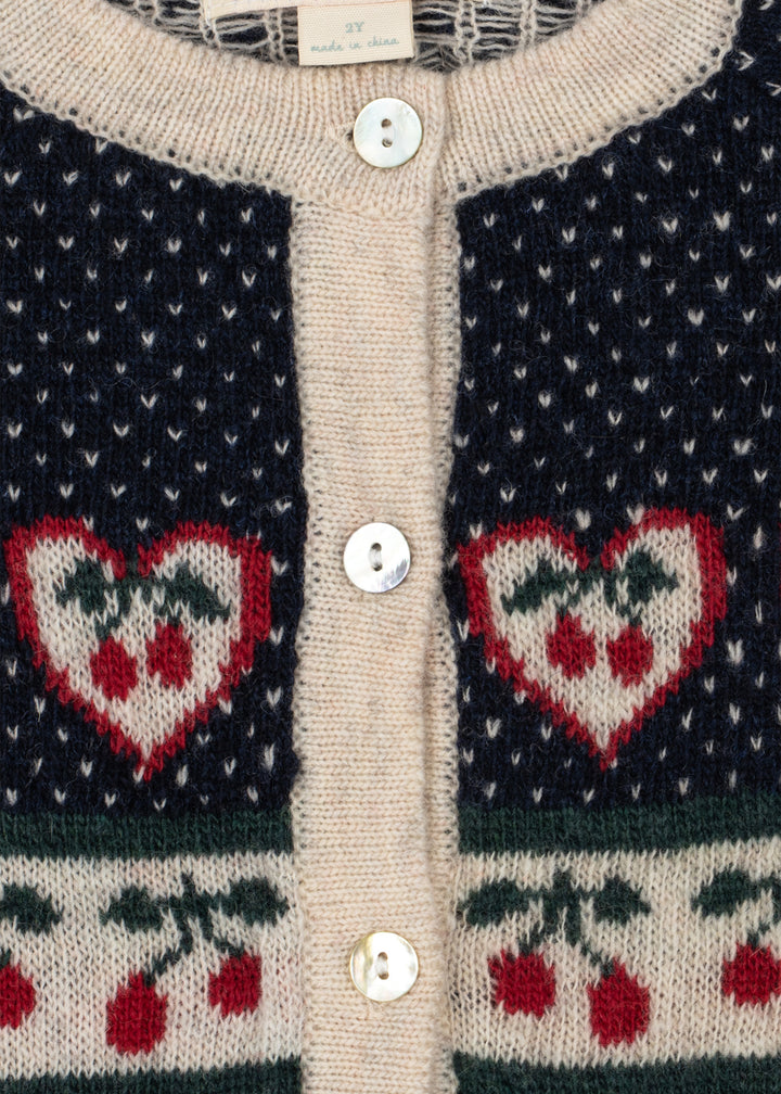 Konges Slojd - Belou Knit Cardigan in Cherry Heart