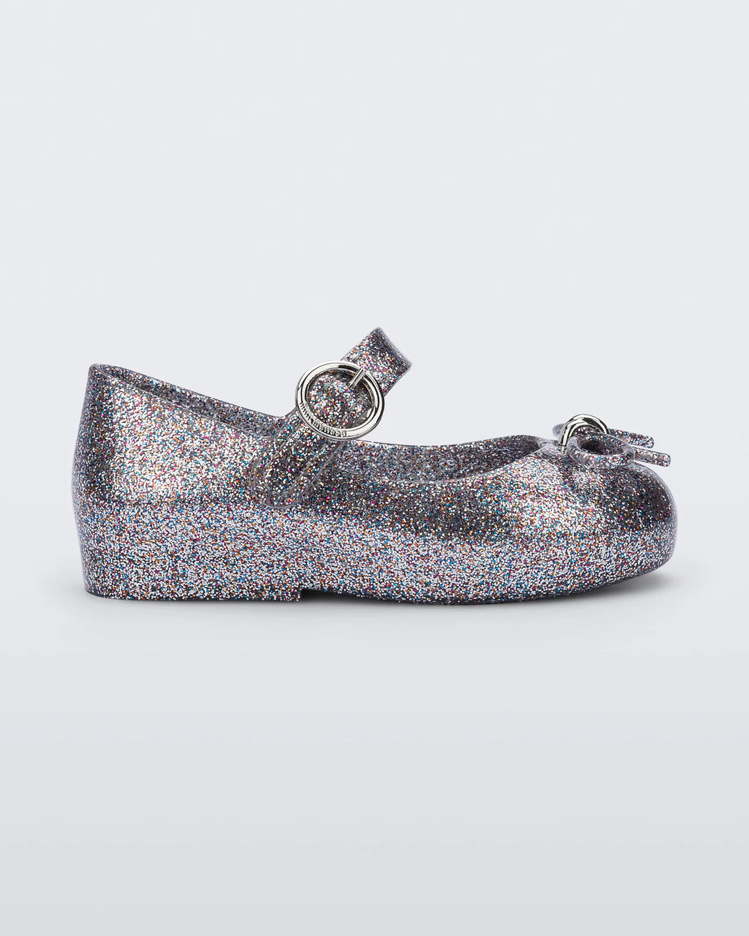 Mini Melissa – Sweet Love Baby Mary Jane in Silver Glitter