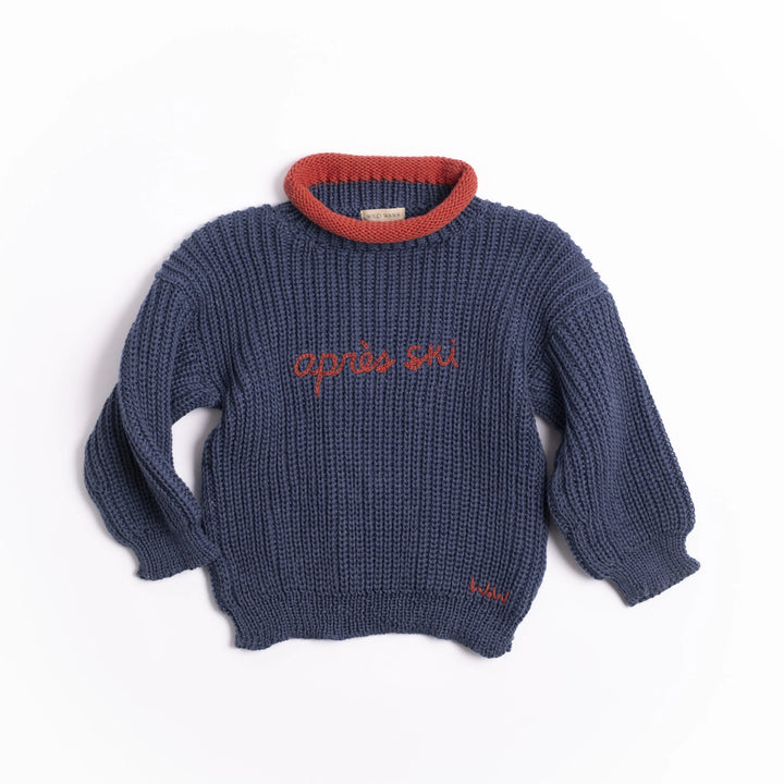Wild Wawa- Aprés Ski Sweater in Midnight Blue