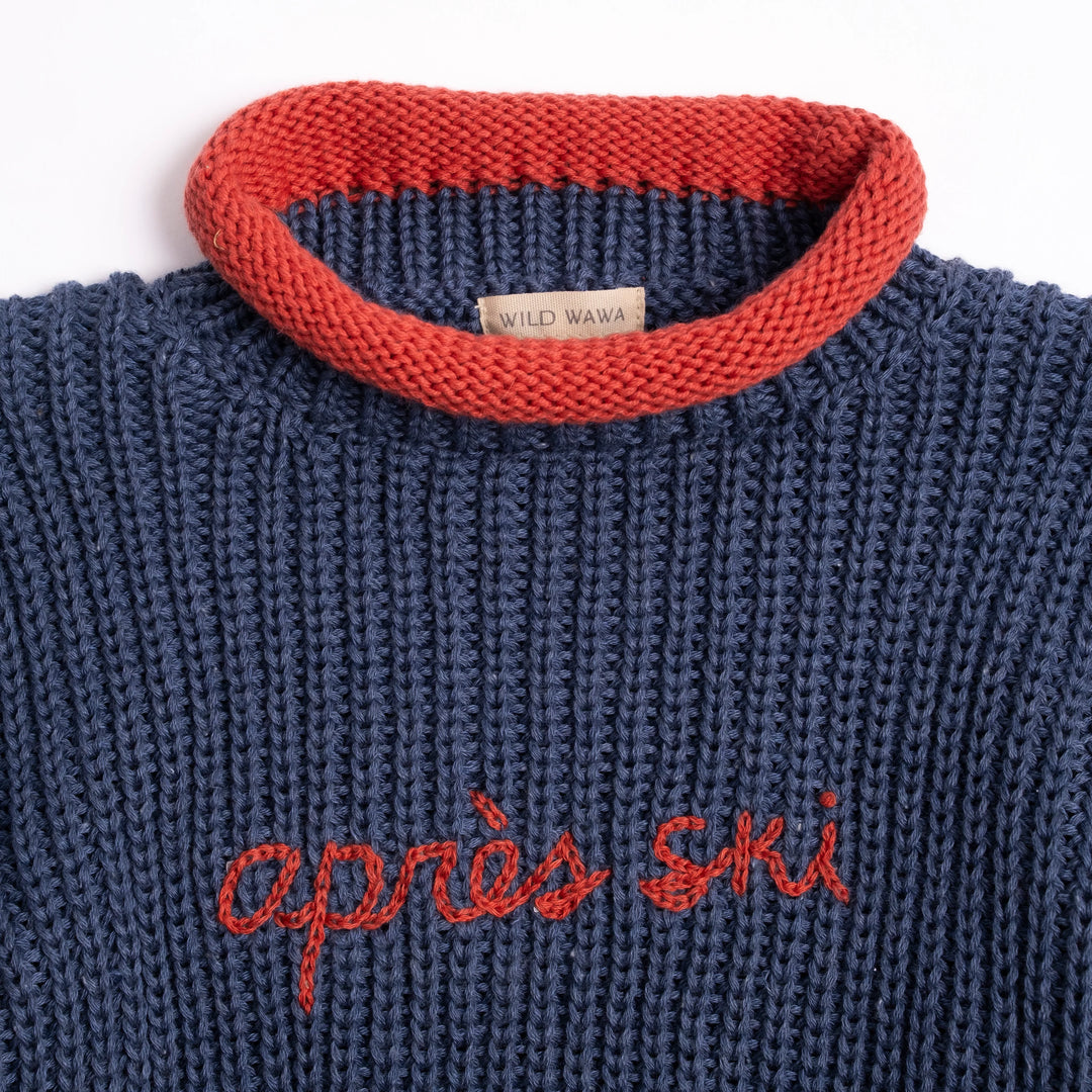Wild Wawa- Aprés Ski Sweater in Midnight Blue