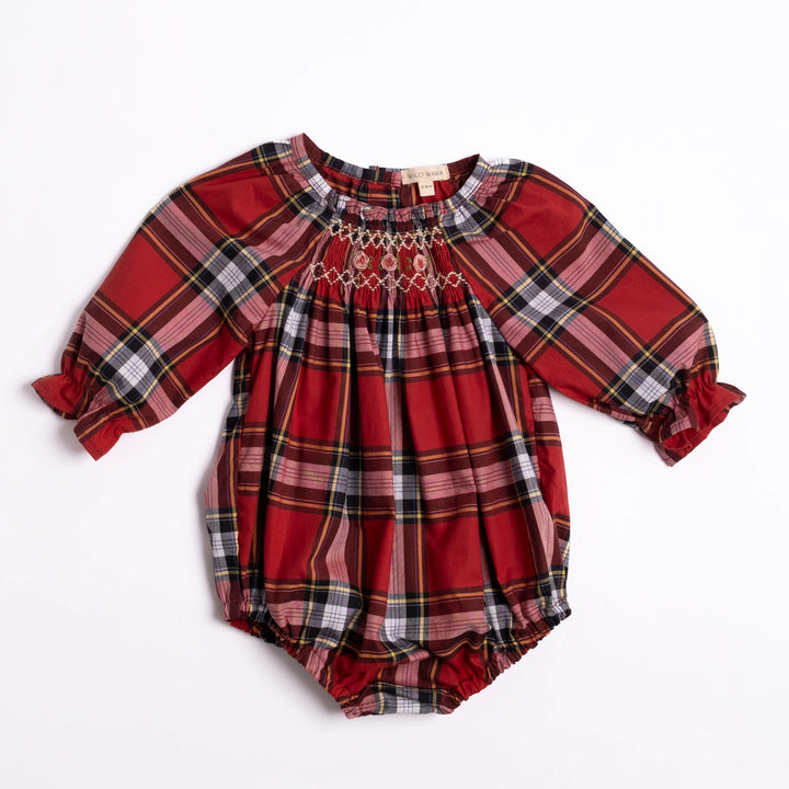 Wild Wawa- Nora Romper in Heritage Tartan