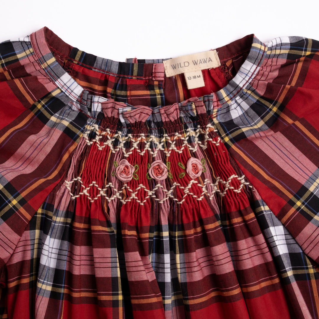Wild Wawa- Nora Romper in Heritage Tartan