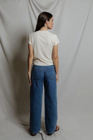 Perfect White Tee – Val Hemp Milk Cotton V-Neck Tee in Natural