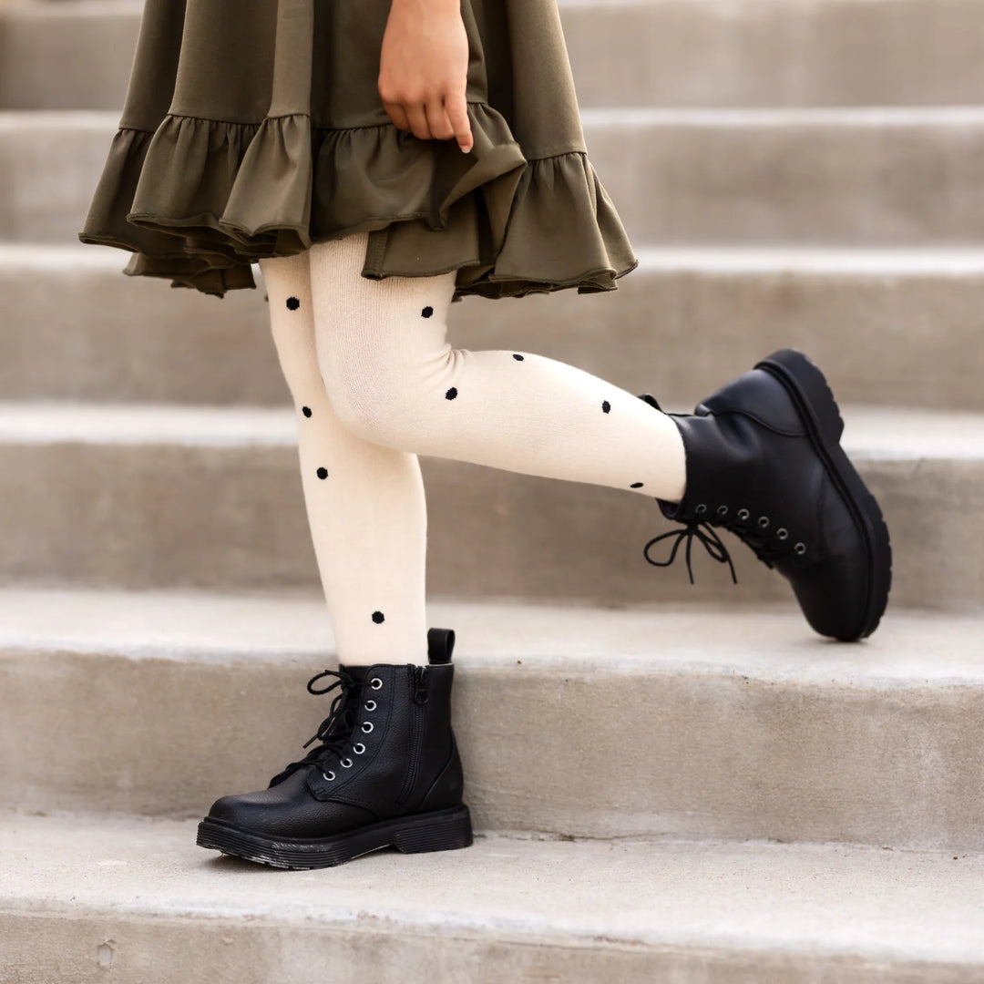 Little Stocking Co. - Knit Tights in Vanilla Dot