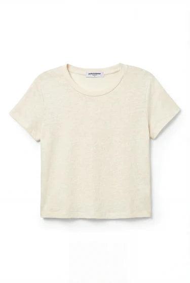 Perfect White Tee – Vivian Hemp Milk Cotton Crew Tee in Natural