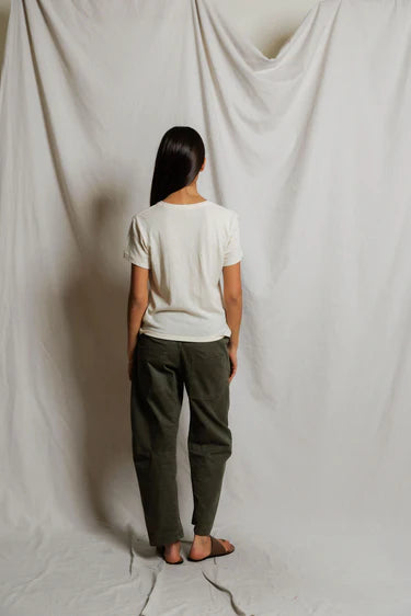 Perfect White Tee – Vivian Hemp Milk Cotton Crew Tee in Natural