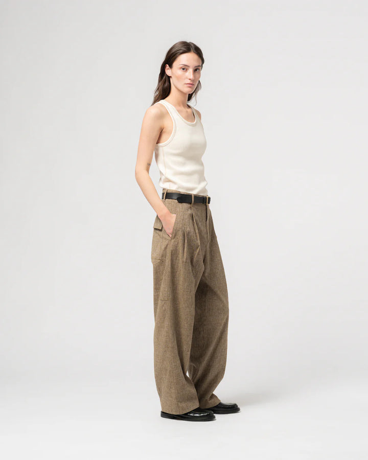 Girls of Dust - Military Rib Jersey Tank Top in Ecru