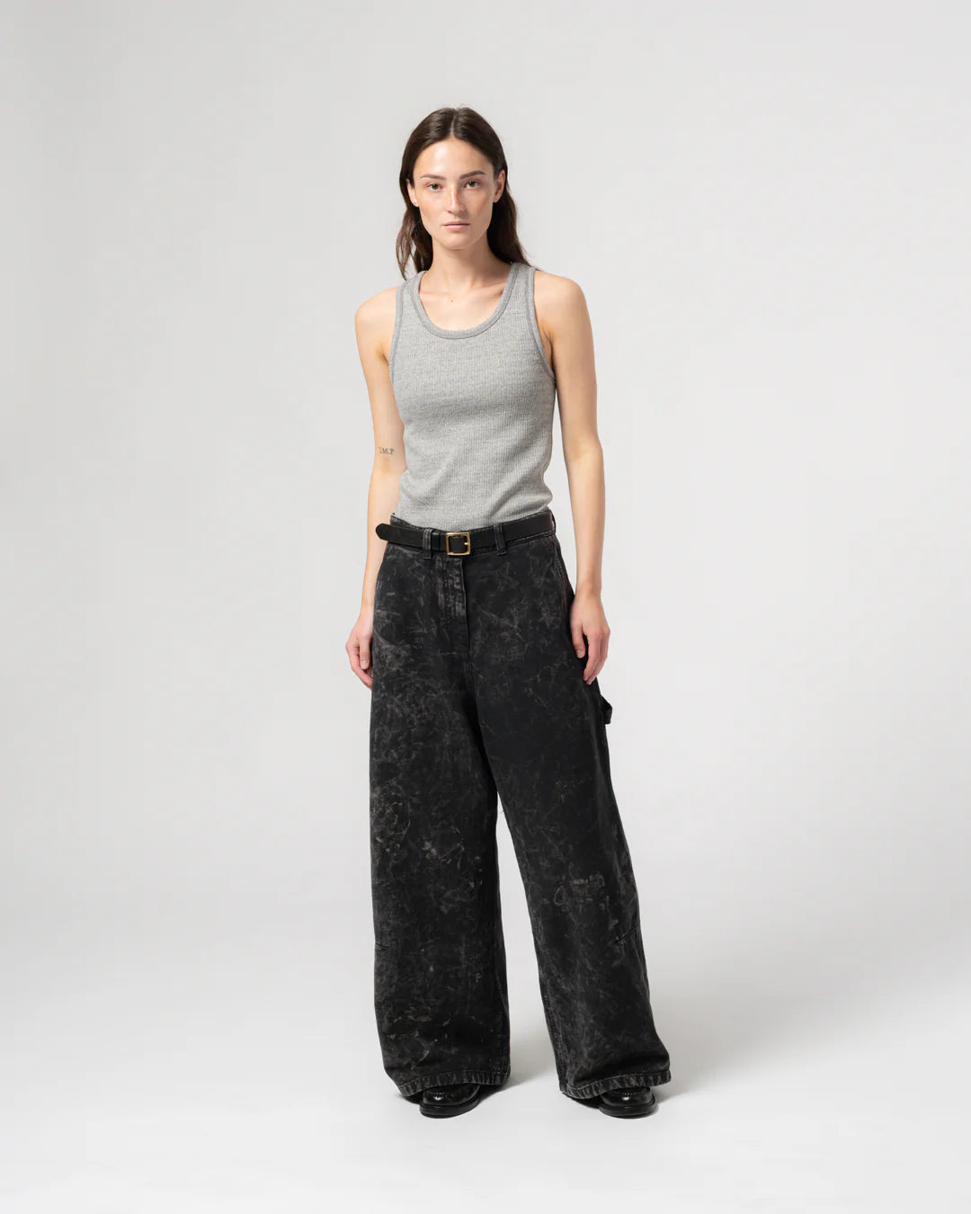 Girls of Dust - Military Rib Jersey Tank Top in Grey Melange