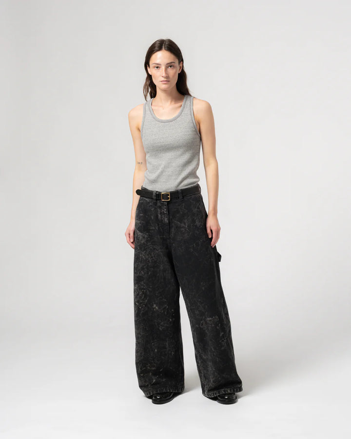 Girls of Dust - Military Rib Jersey Tank Top in Grey Melange