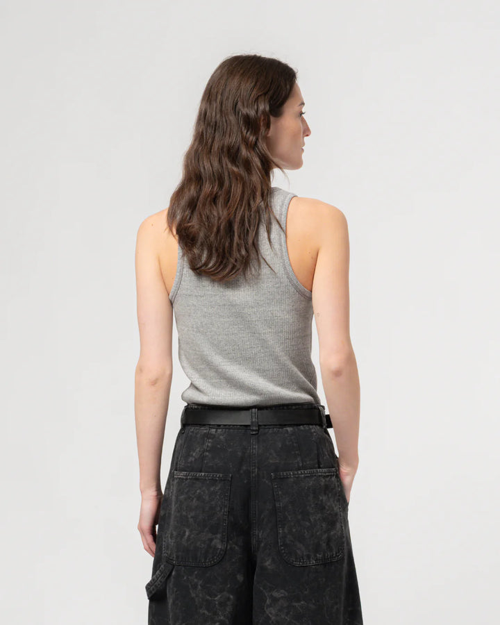 Girls of Dust - Military Rib Jersey Tank Top in Grey Melange