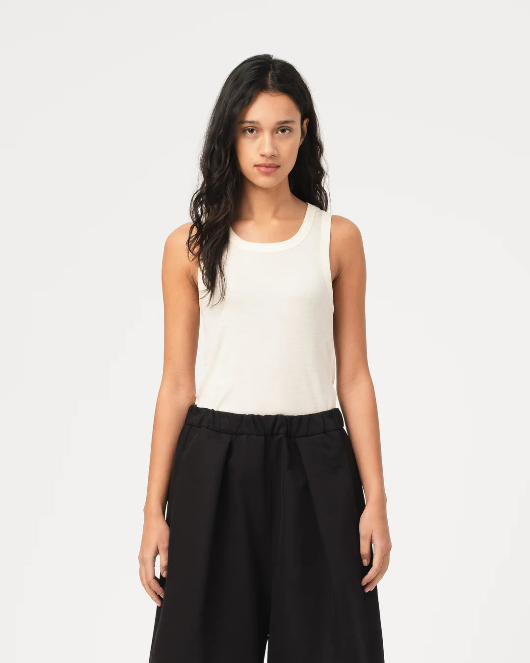 Girls of Dust - Rib Wool Tank in Off White