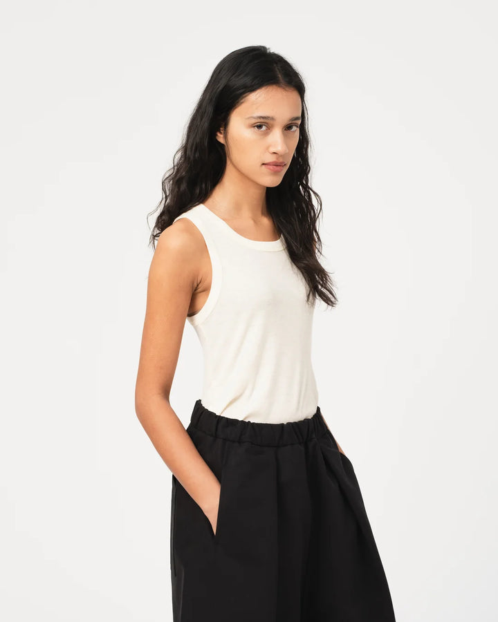 Girls of Dust - Rib Wool Tank in Off White
