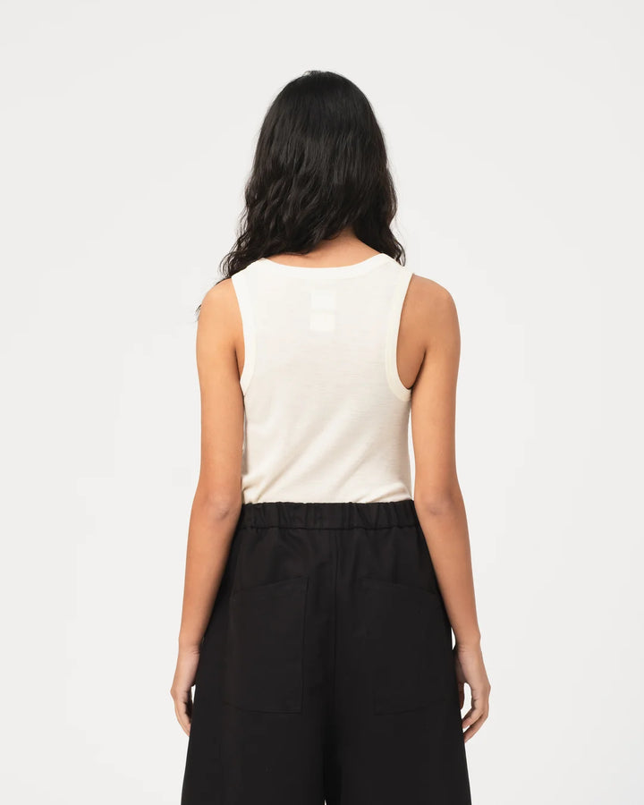 Girls of Dust - Rib Wool Tank in Off White