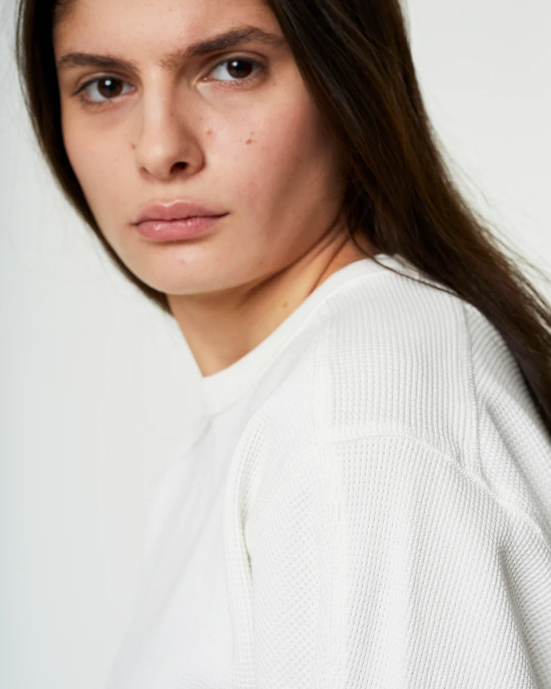 Girls of Dust - Thermo L/S Waffle Jersey in Off White