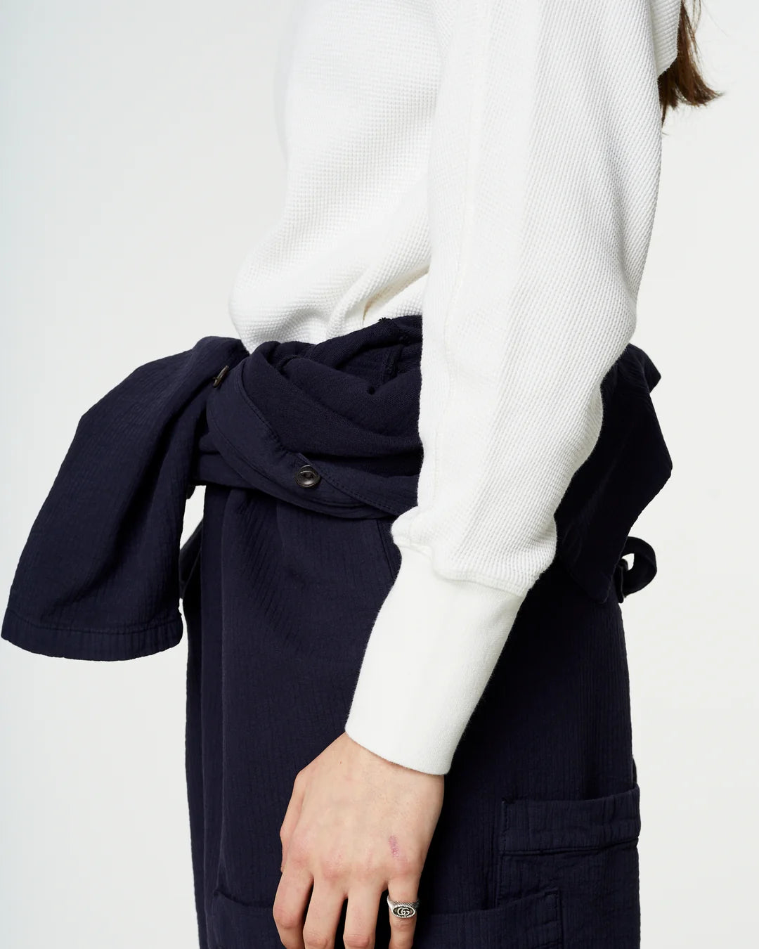 Girls of Dust - Thermo L/S Waffle Jersey in Off White