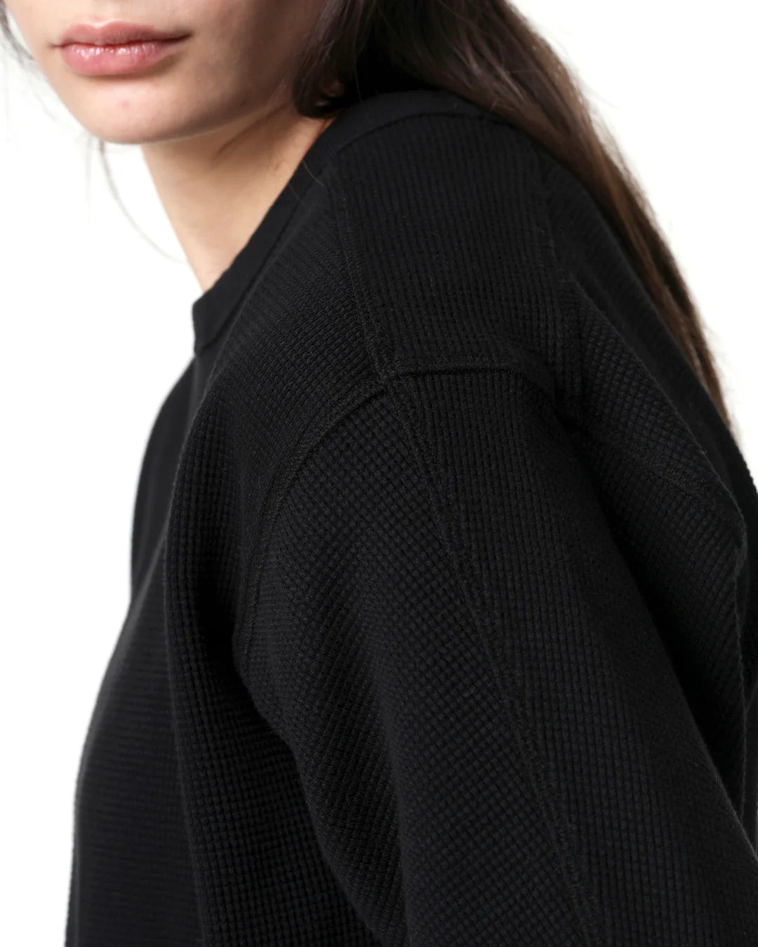 Girls of Dust - Thermo L/S Waffle Jersey in Black