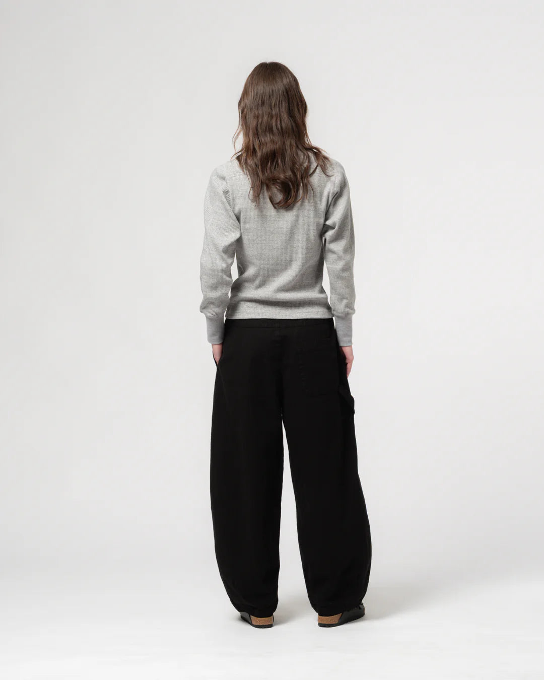 Girls of Dust - Military Rib Button Down in Grey Melange