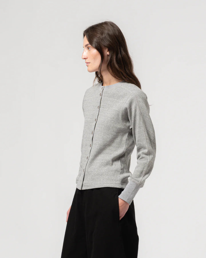 Girls of Dust - Military Rib Button Down in Grey Melange