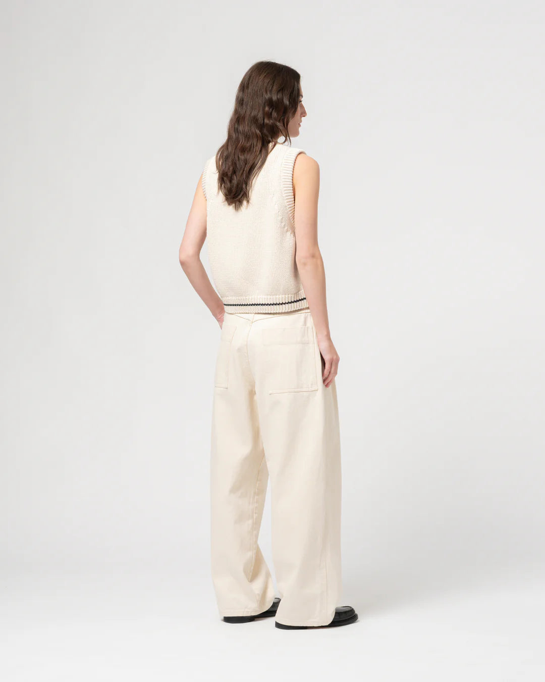 Girls of Dust - Ivy Cotton Knit Vest in Ecru