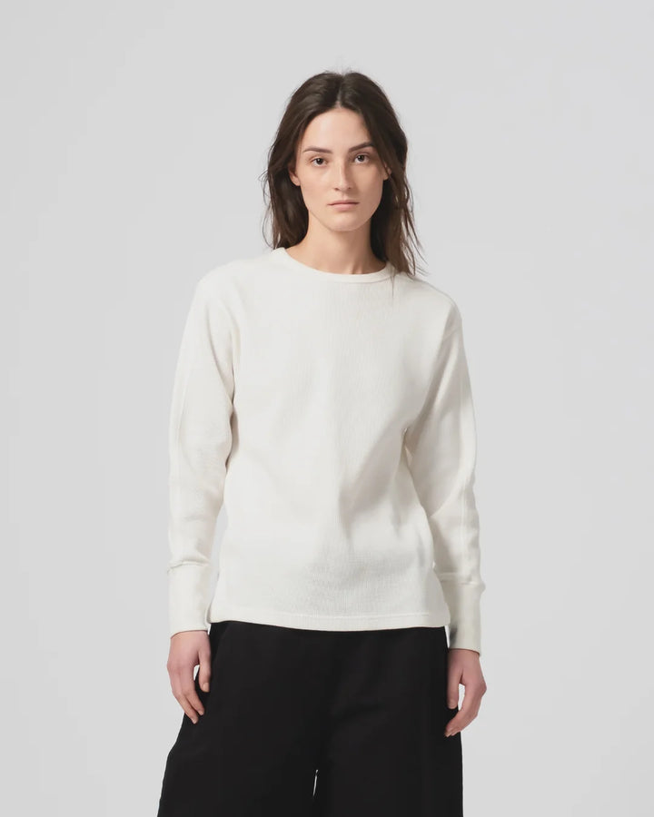 Girls of Dust - Thermo L/S Waffle Jersey in Off White