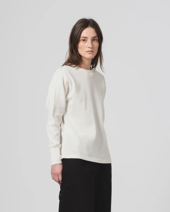 Girls of Dust - Thermo L/S Waffle Jersey in Off White