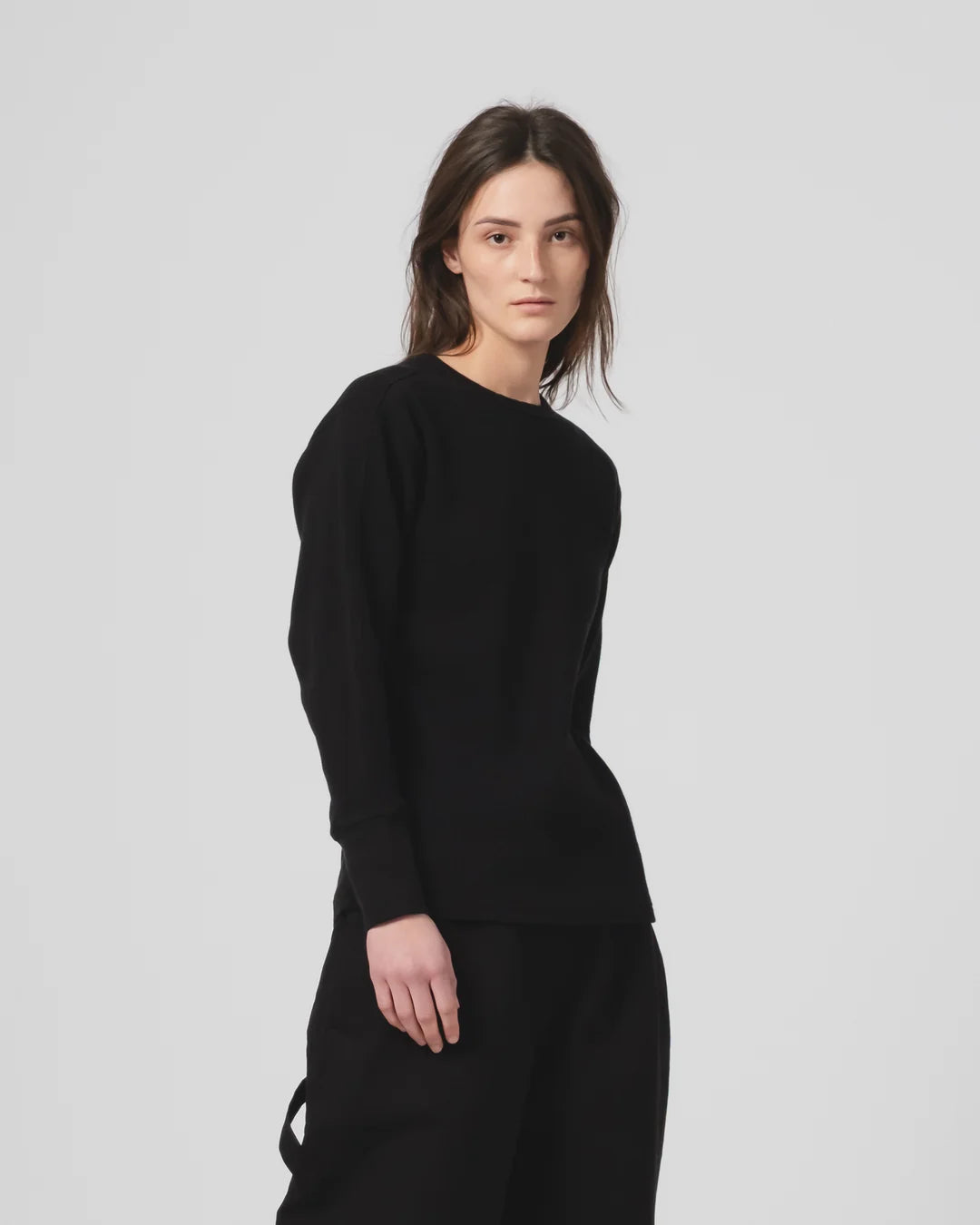 Girls of Dust - Thermo L/S Waffle Jersey in Black