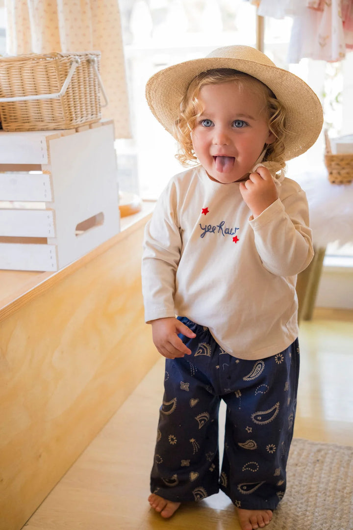 Wild Wawa- Wide Leg Pant in Midnight Bandana