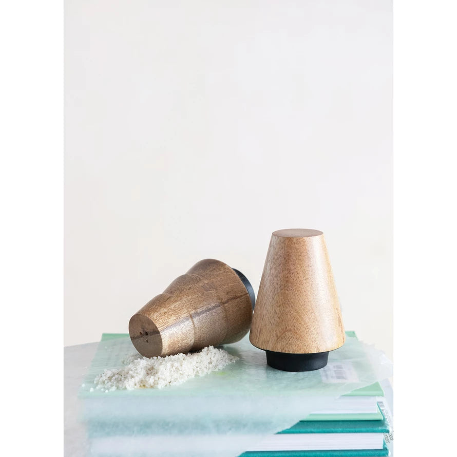Mango Wood Tree Salt + Pepper Shaker Set
