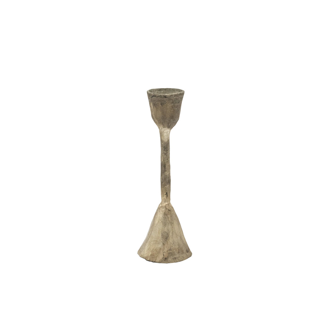 Hand-Forged Metal Taper Holder in Antique Silver Finish
