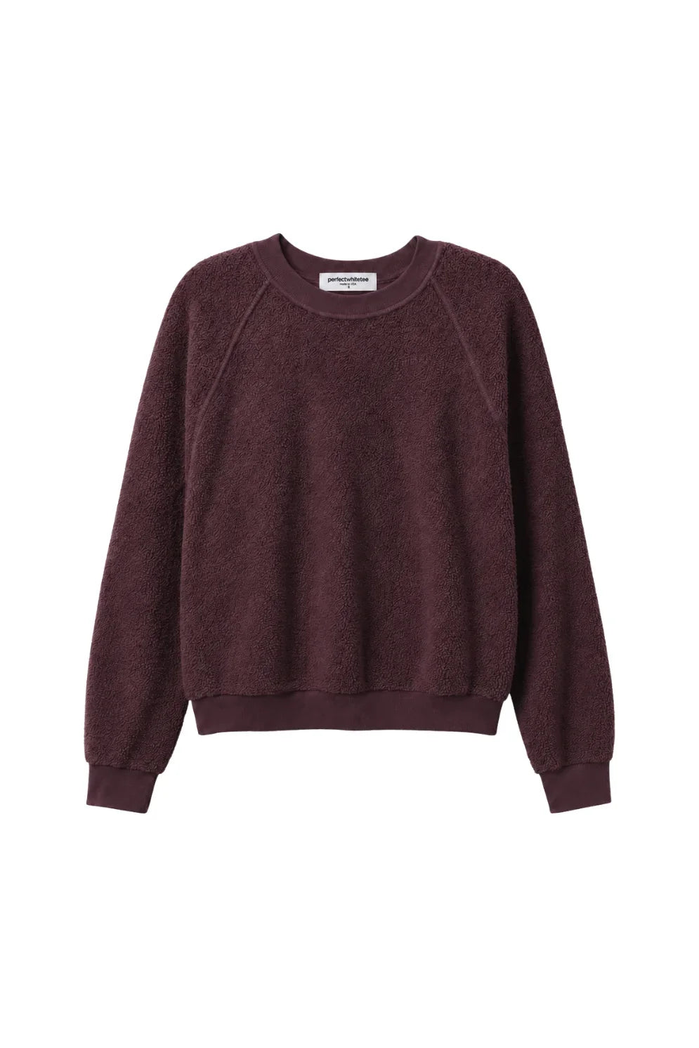 Perfect White Tee - Ziggy Reverse Fleece Crewneck in Cherry Lacquer