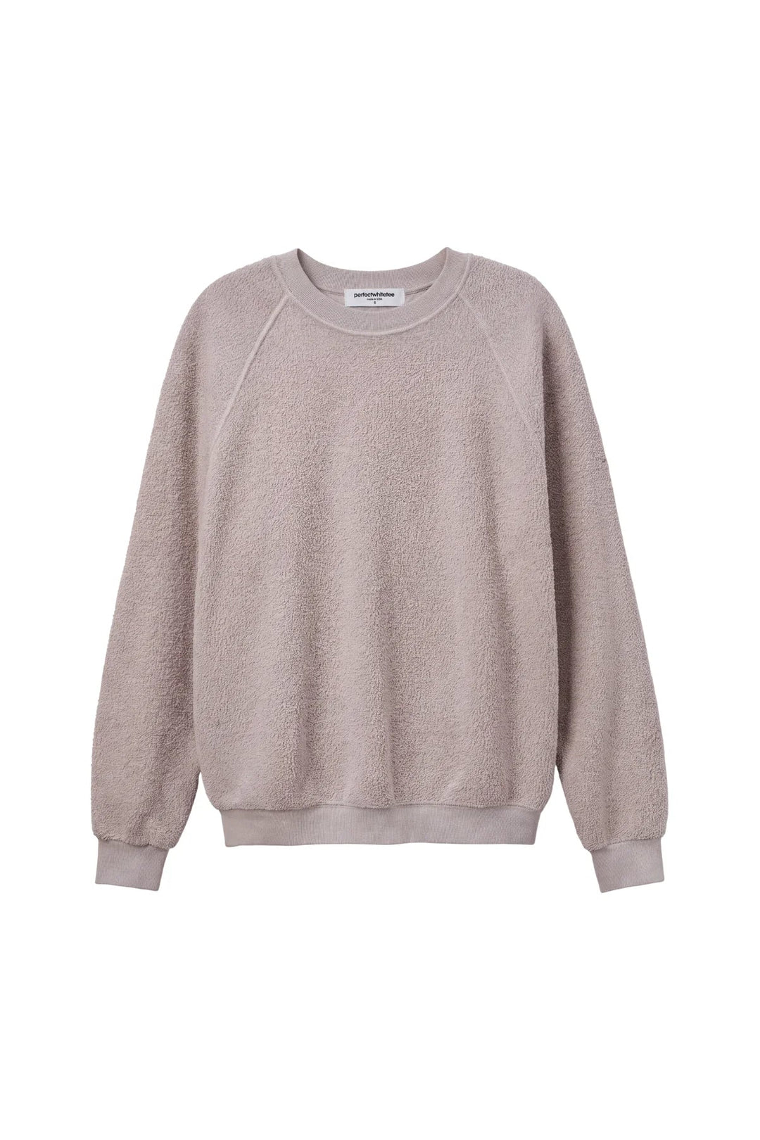 Perfect White Tee - Ziggy Reverse Fleece Crewneck in Cloud Grey