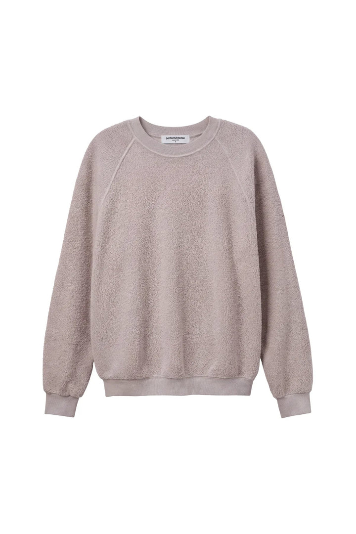 Perfect White Tee - Ziggy Reverse Fleece Crewneck in Cloud Grey