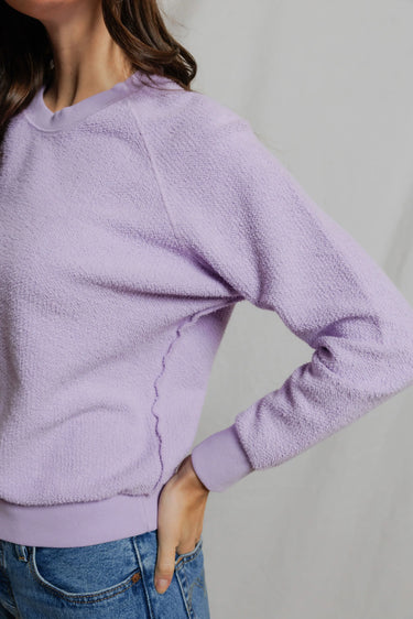 Perfect White Tee - Ziggy Reverse Fleece Shrunken Crewneck in Ultraviolet