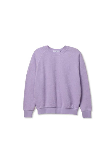 Perfect White Tee - Ziggy Reverse Fleece Shrunken Crewneck in Ultraviolet